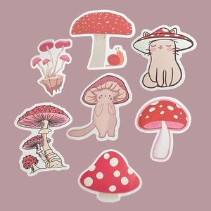 Mushroom Stickers Pink - Set 2
